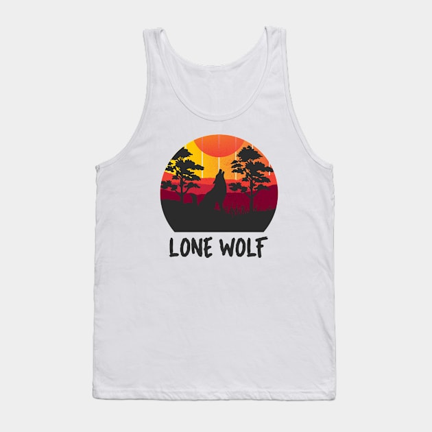 Lone Wolf Tank Top by Tip Top Tee's